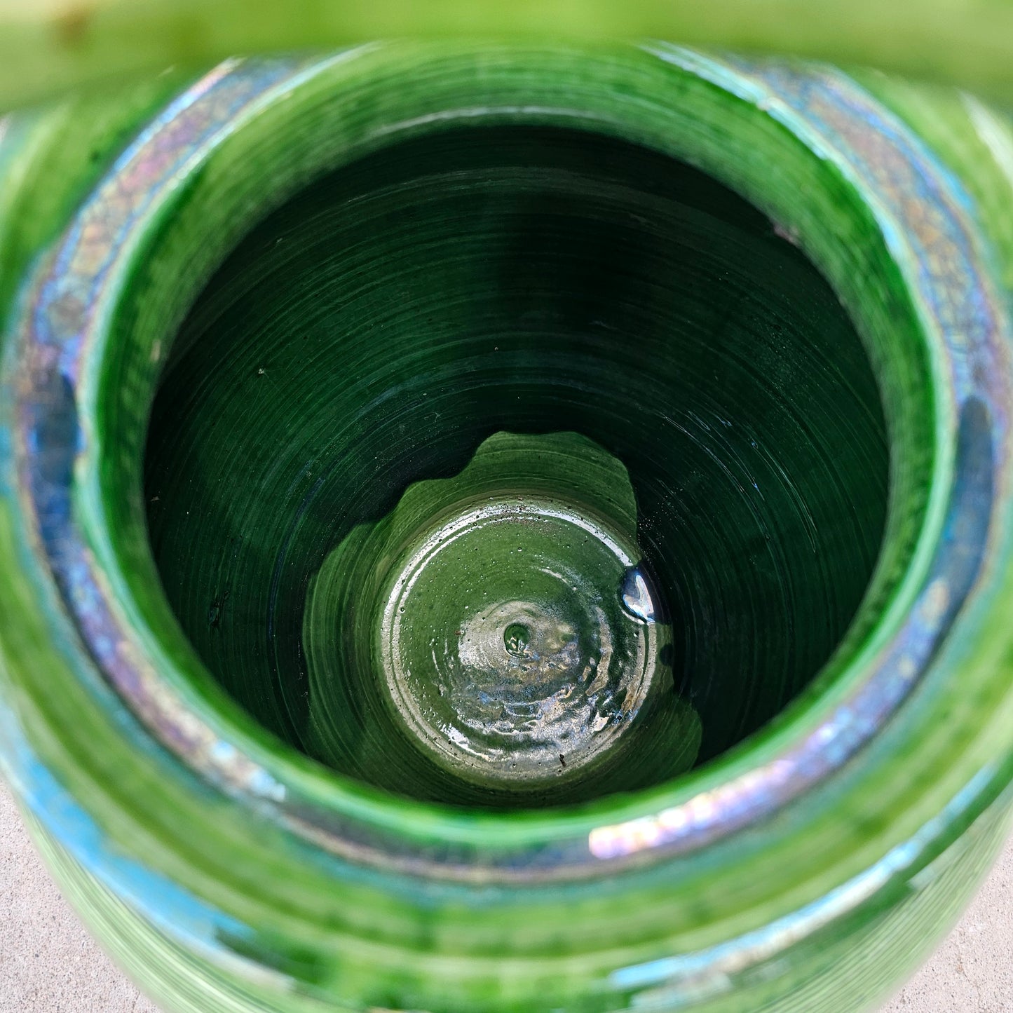 XL French Green Water Jug with Lid