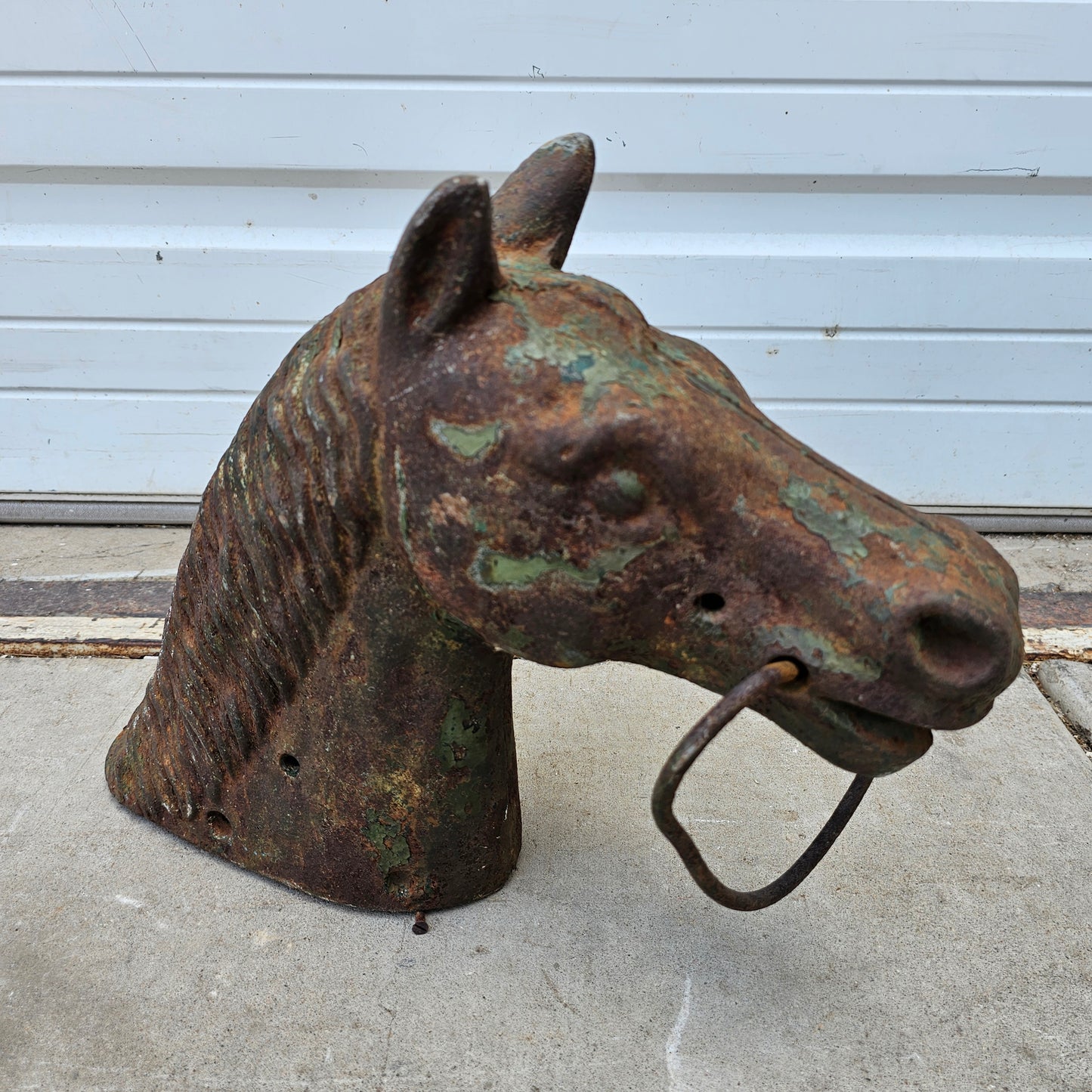 Iron Horse Head Hitching Post Top Statue