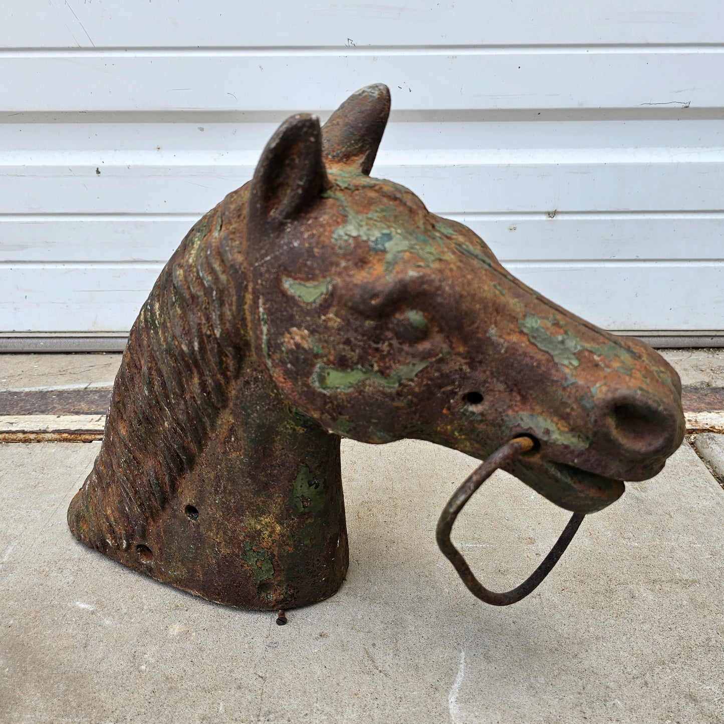 Iron Horse Head Hitching Post Top Statue