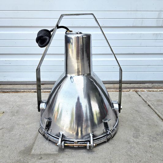 Vintage Aluminum Nautical Industrial Light