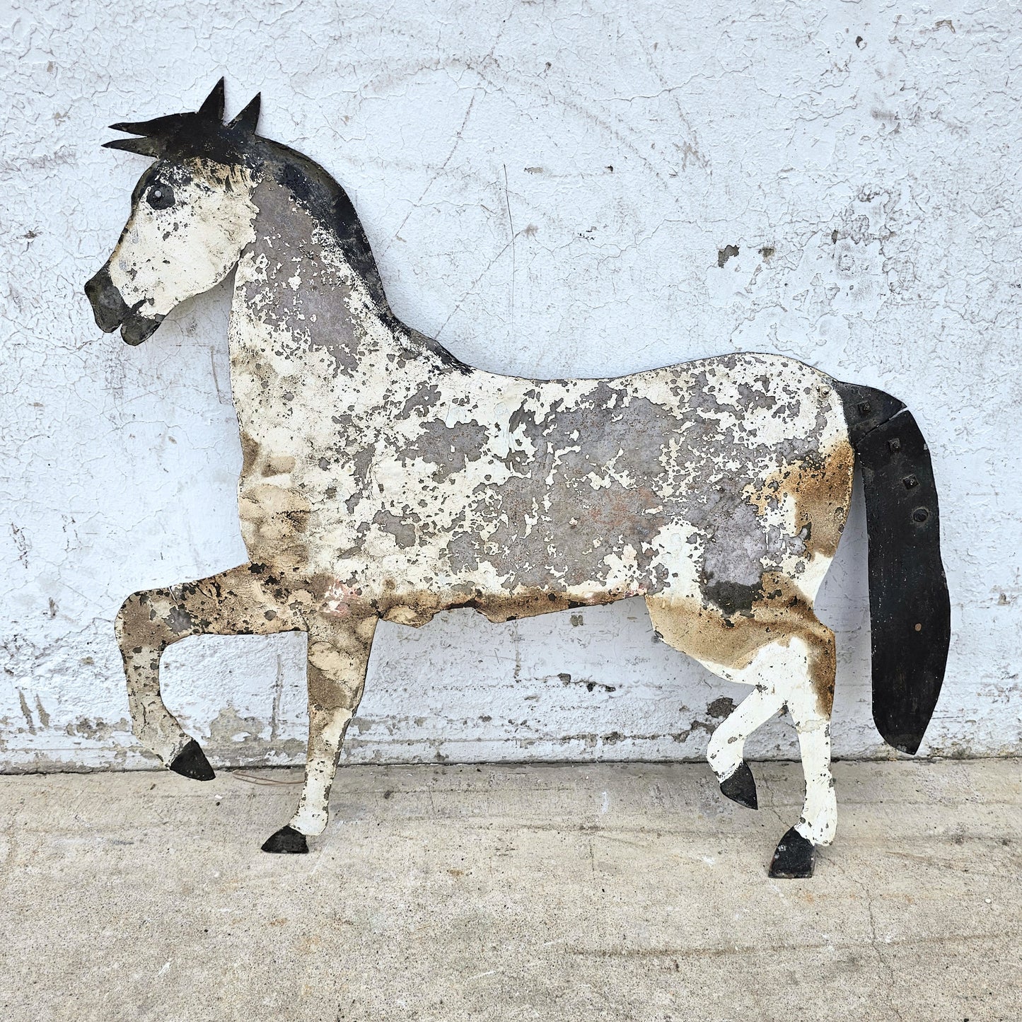 Rustic Iron Painted Horse Weathervane Top