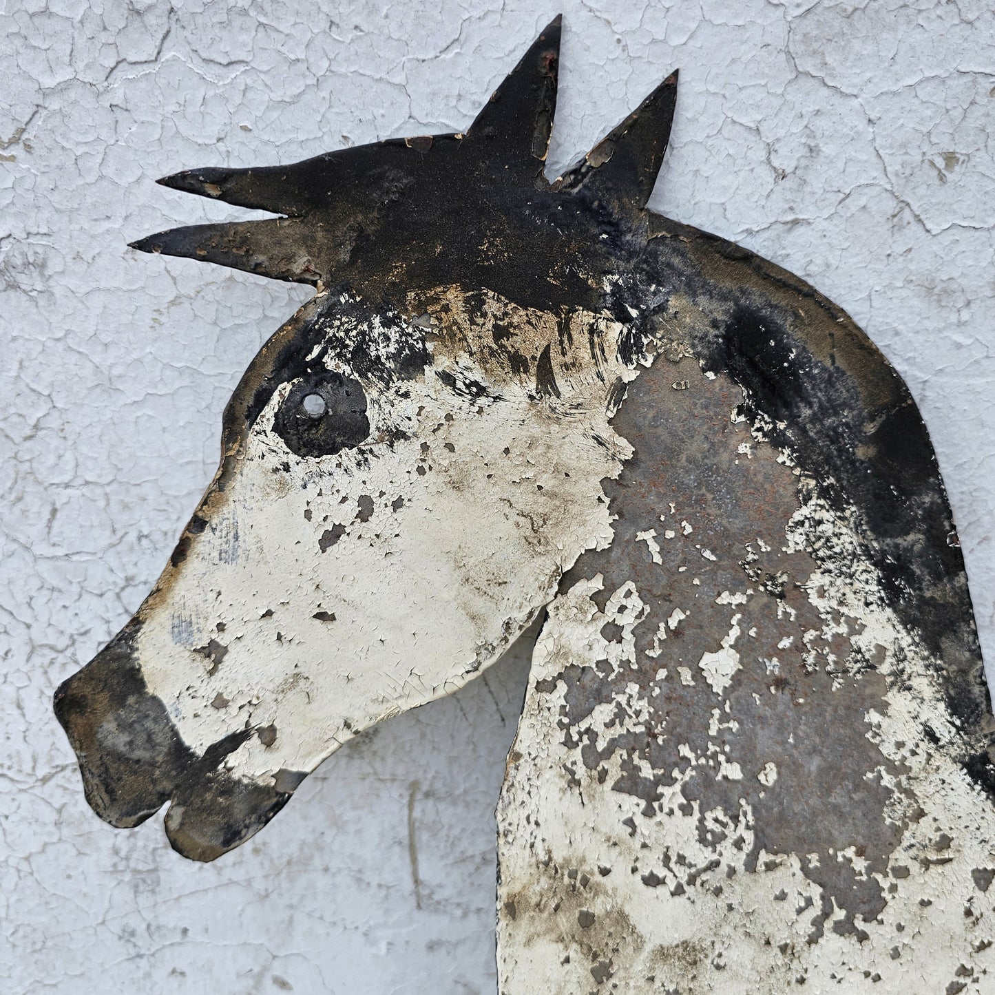 Rustic Iron Painted Horse Weathervane Top