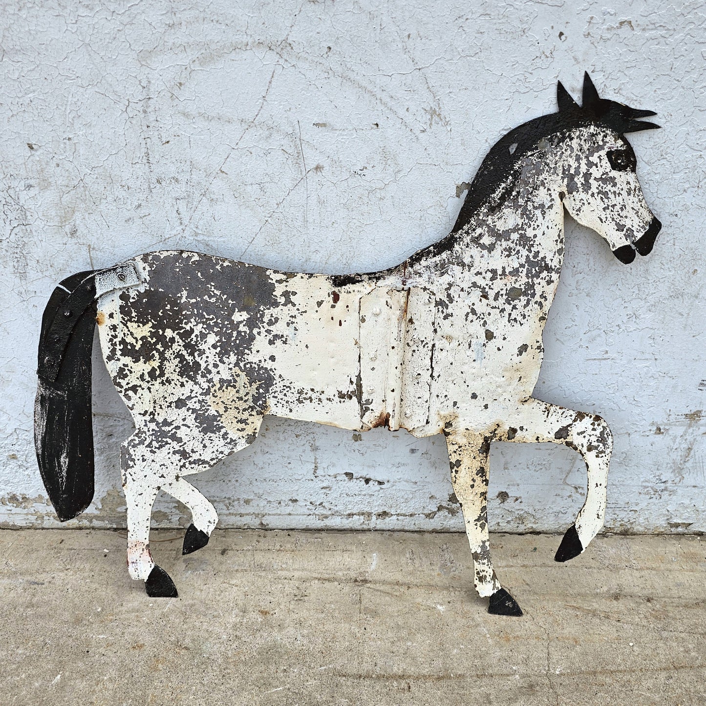 Rustic Iron Painted Horse Weathervane Top