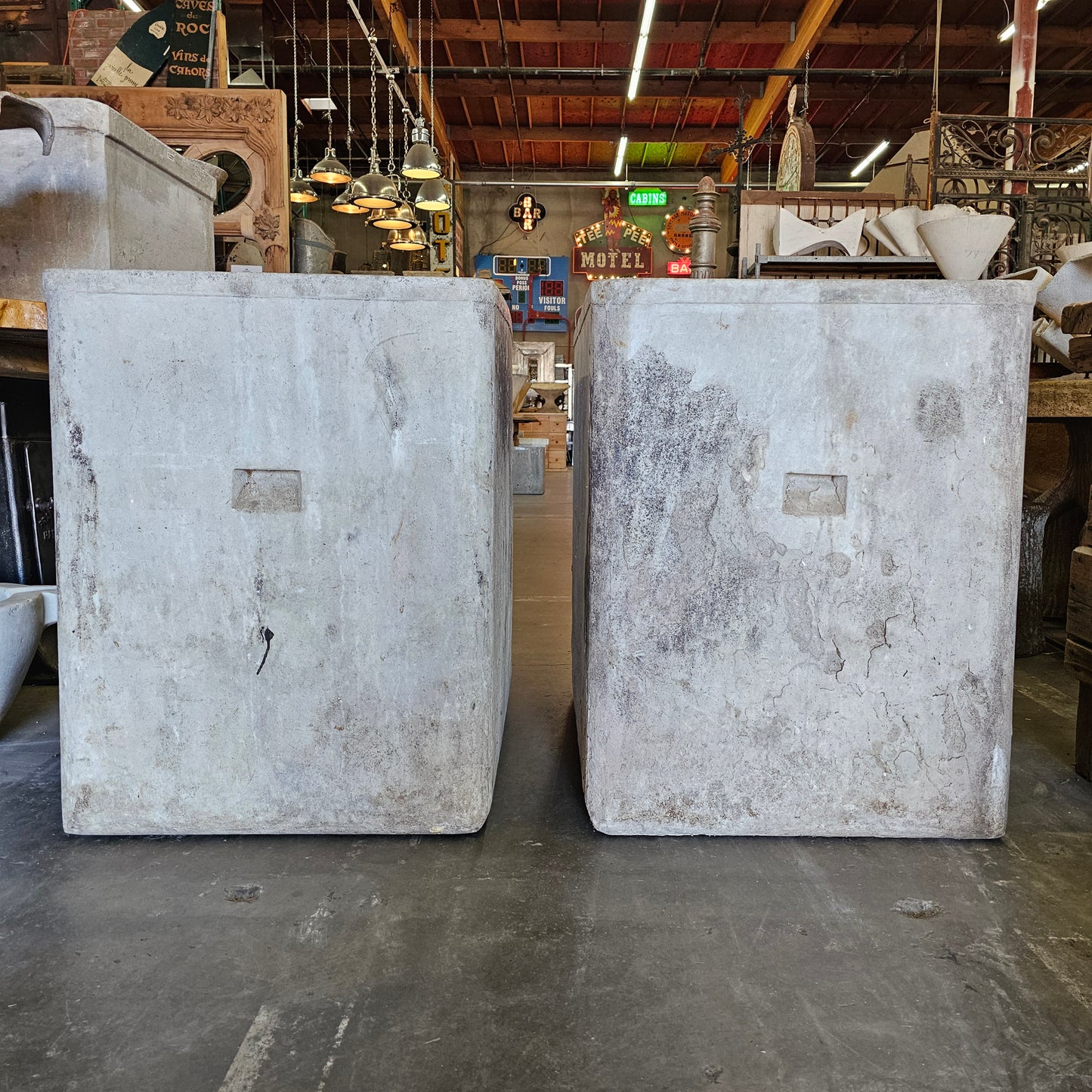 Big Pair of Rectangular Willy Guhl Planters