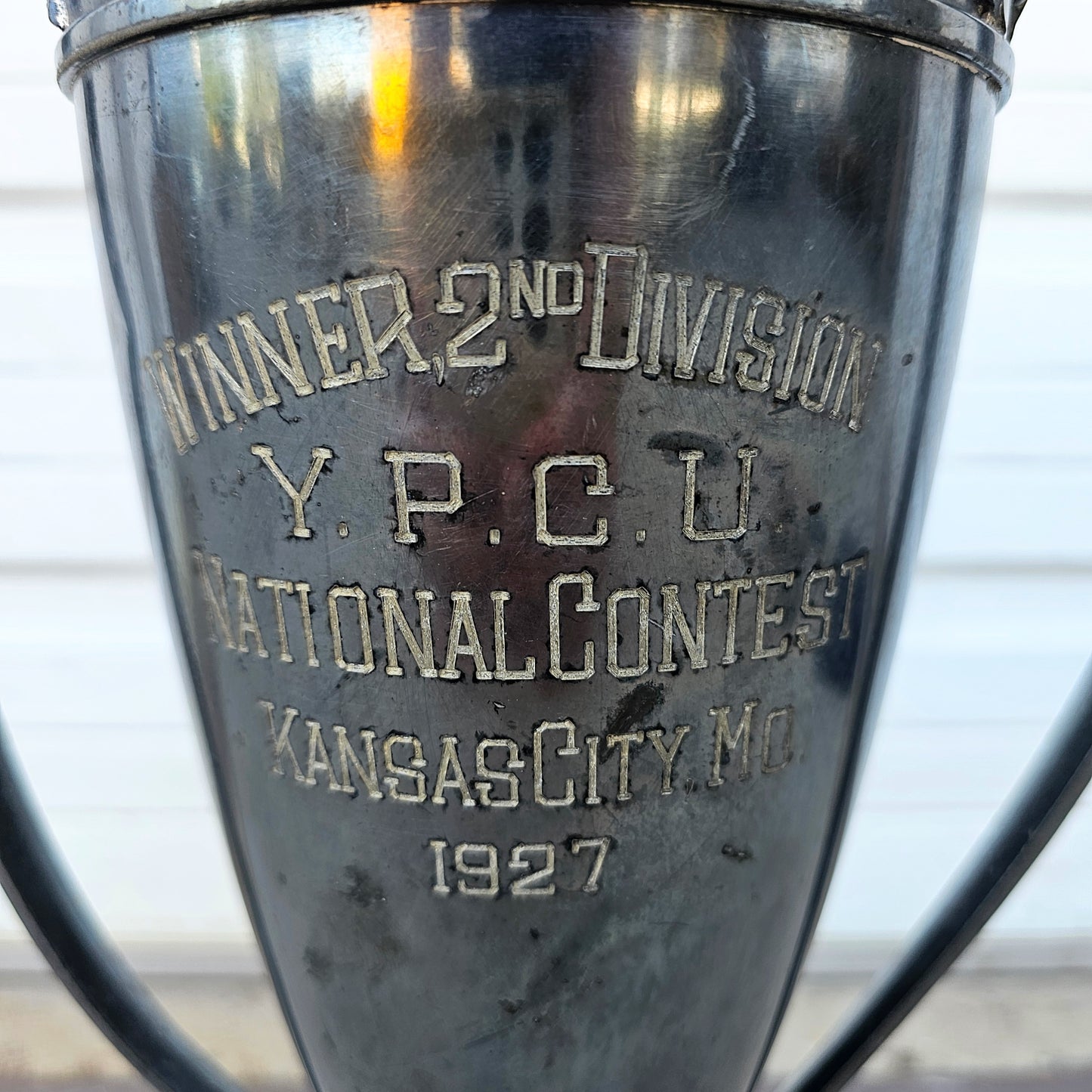 Antique Trophy "Winner 2nd Division Y.P.C.U. National Contest, Kansas City 1927"