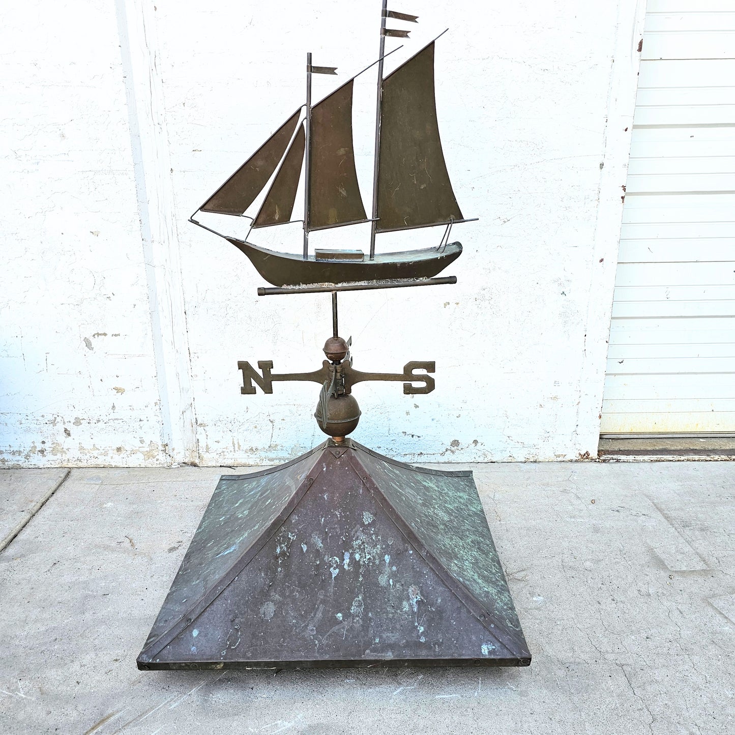 Copper Sailboat Weathervane Cupola