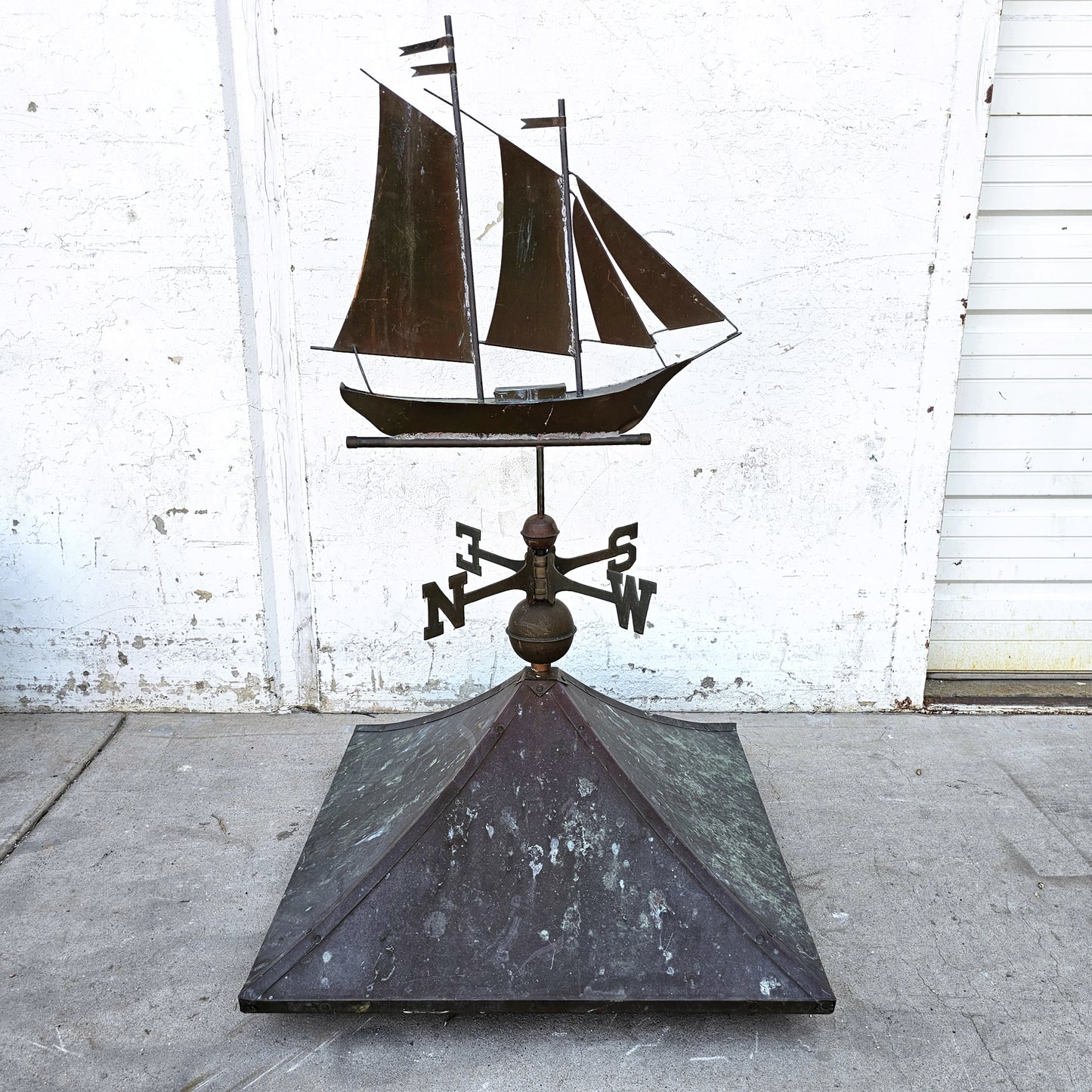 Copper Sailboat Weathervane Cupola