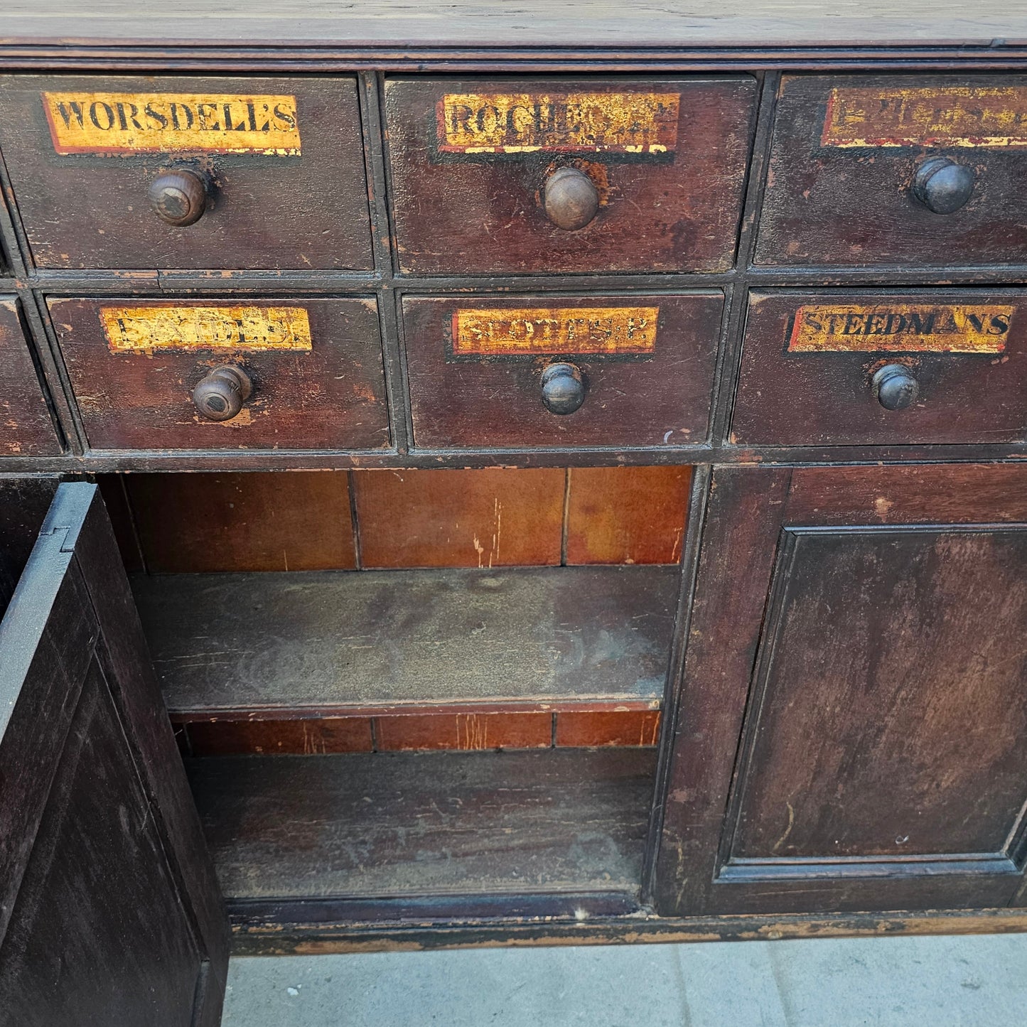 19th C. English Apothecary Counter