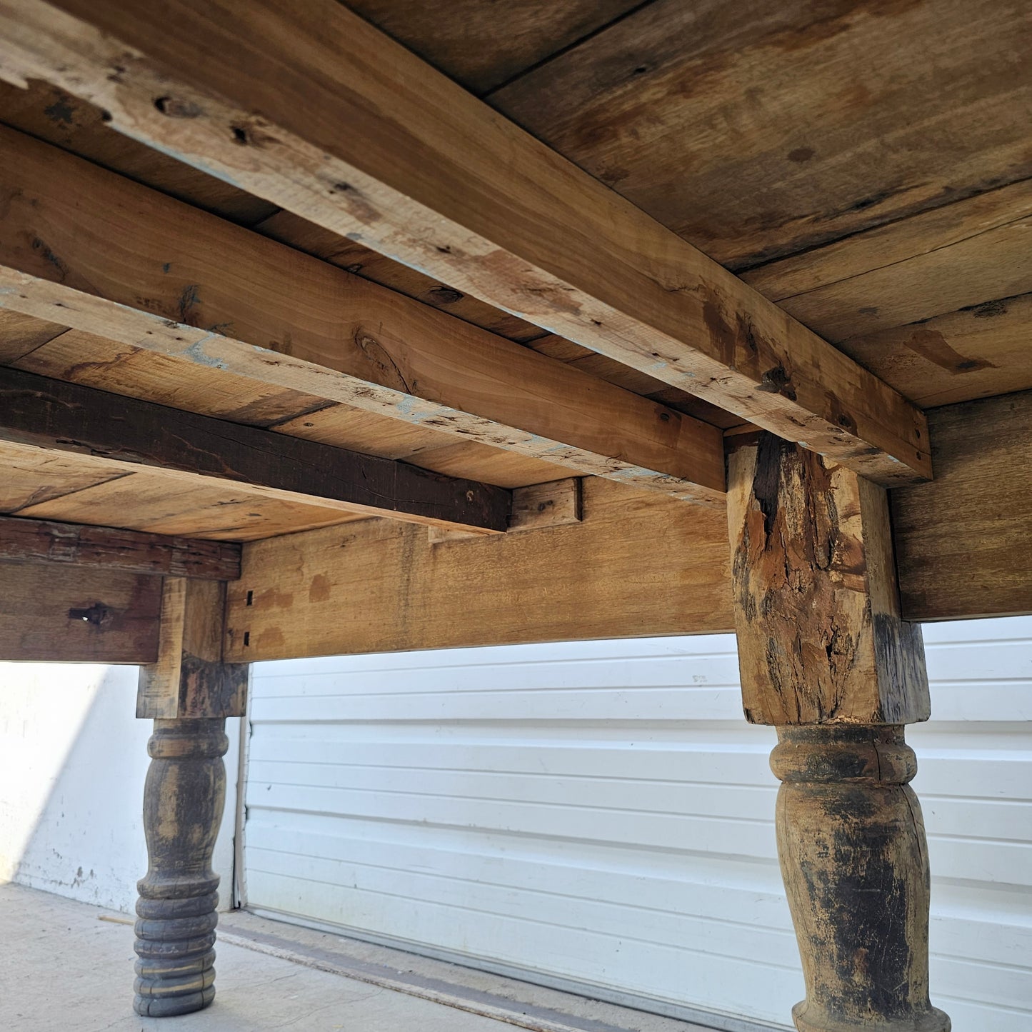 Large Work Table with Turned Legs