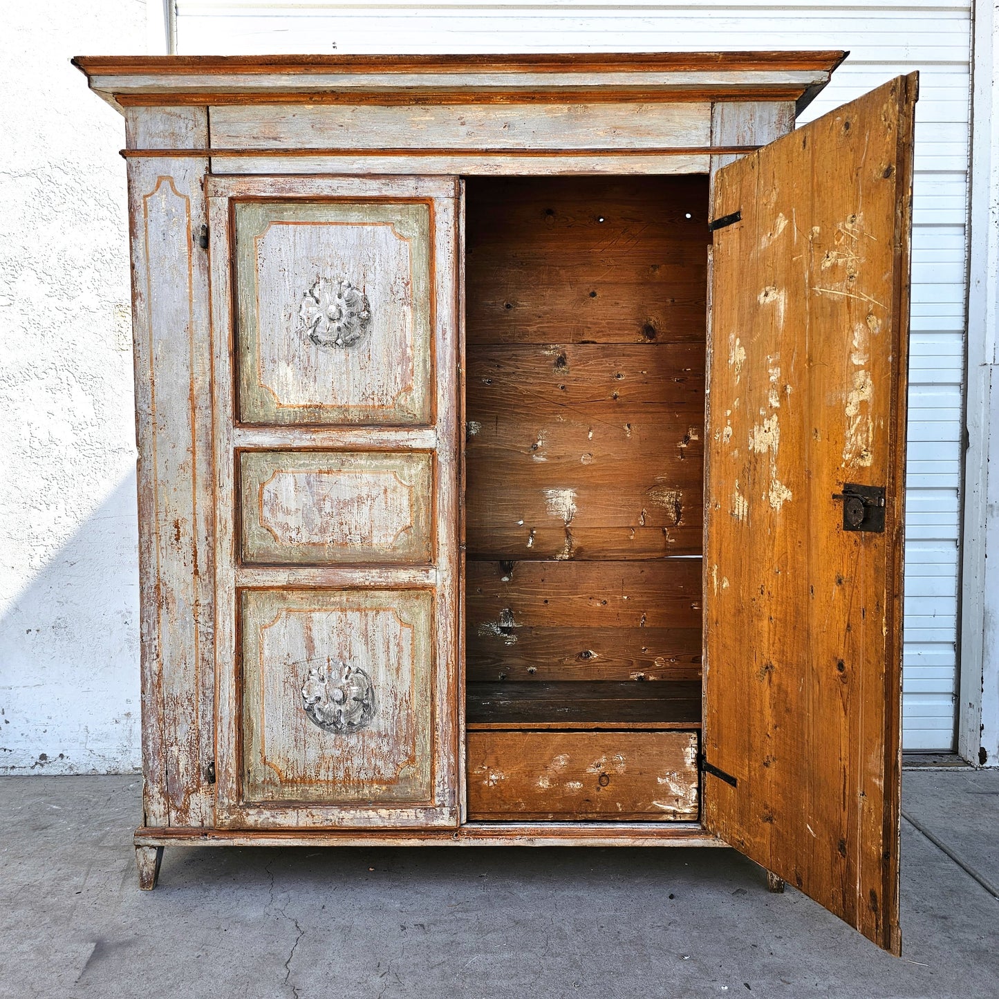 19th C. French Painted Cupboard/Cabinet