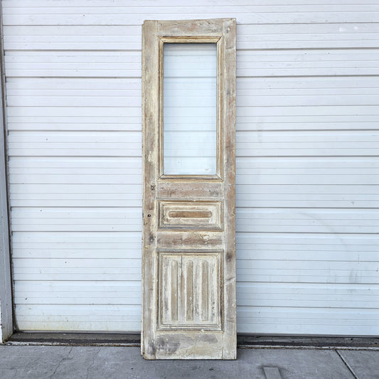 Single Bleached Wood Single Lite Antique Door