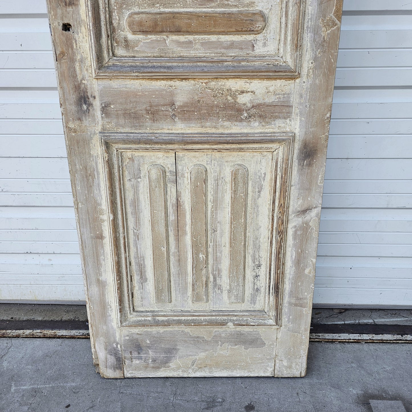 Single Bleached Wood Single Lite Antique Door