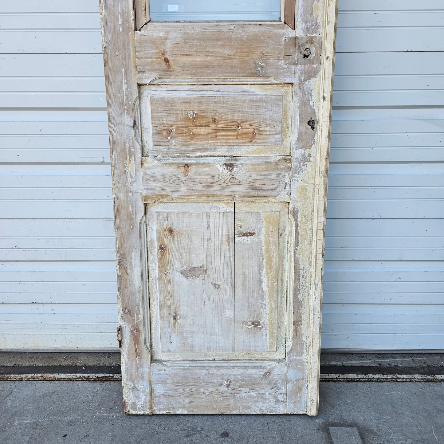 Single Bleached Wood Single Lite Antique Door