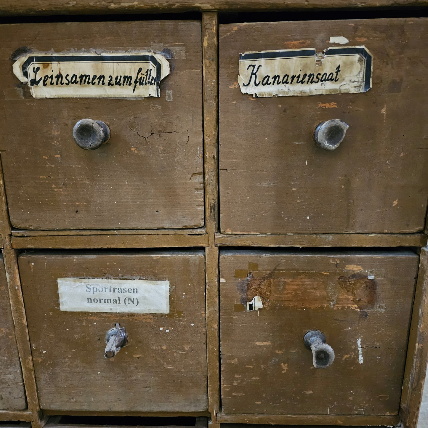 Antique 38 Drawer German Apothecary Counter/Cabinet