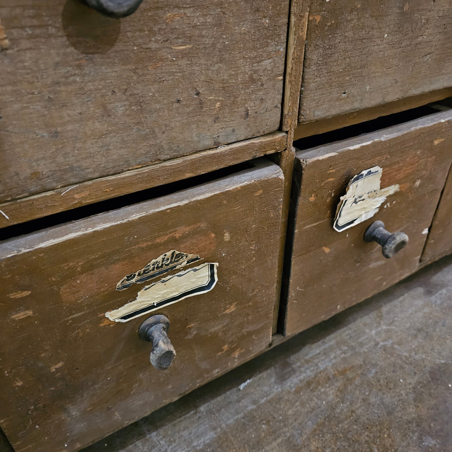 Antique 38 Drawer German Apothecary Counter/Cabinet