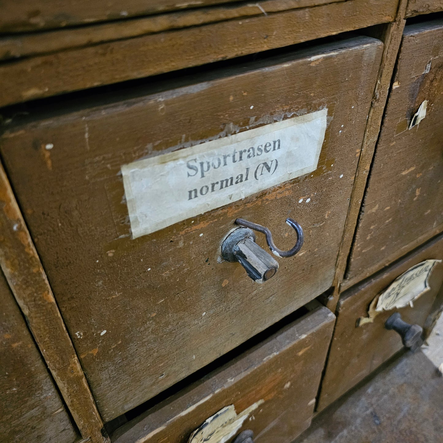 Antique 38 Drawer German Apothecary Counter/Cabinet