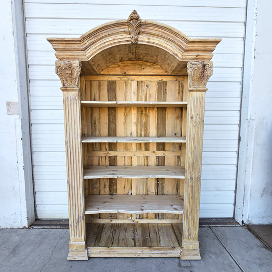 Stripped French Pine Display Cabinet/Bookcase