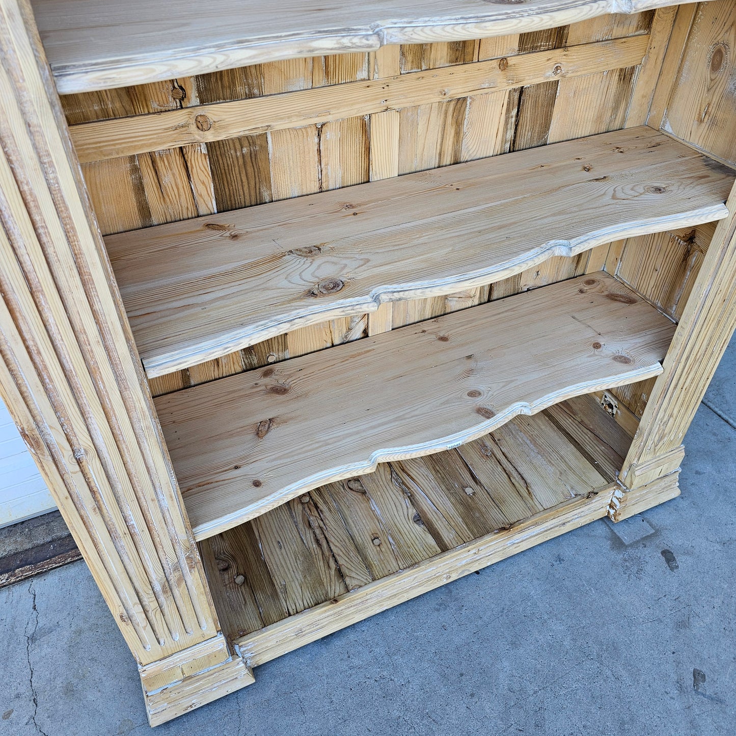 Stripped French Pine Display Cabinet/Bookcase