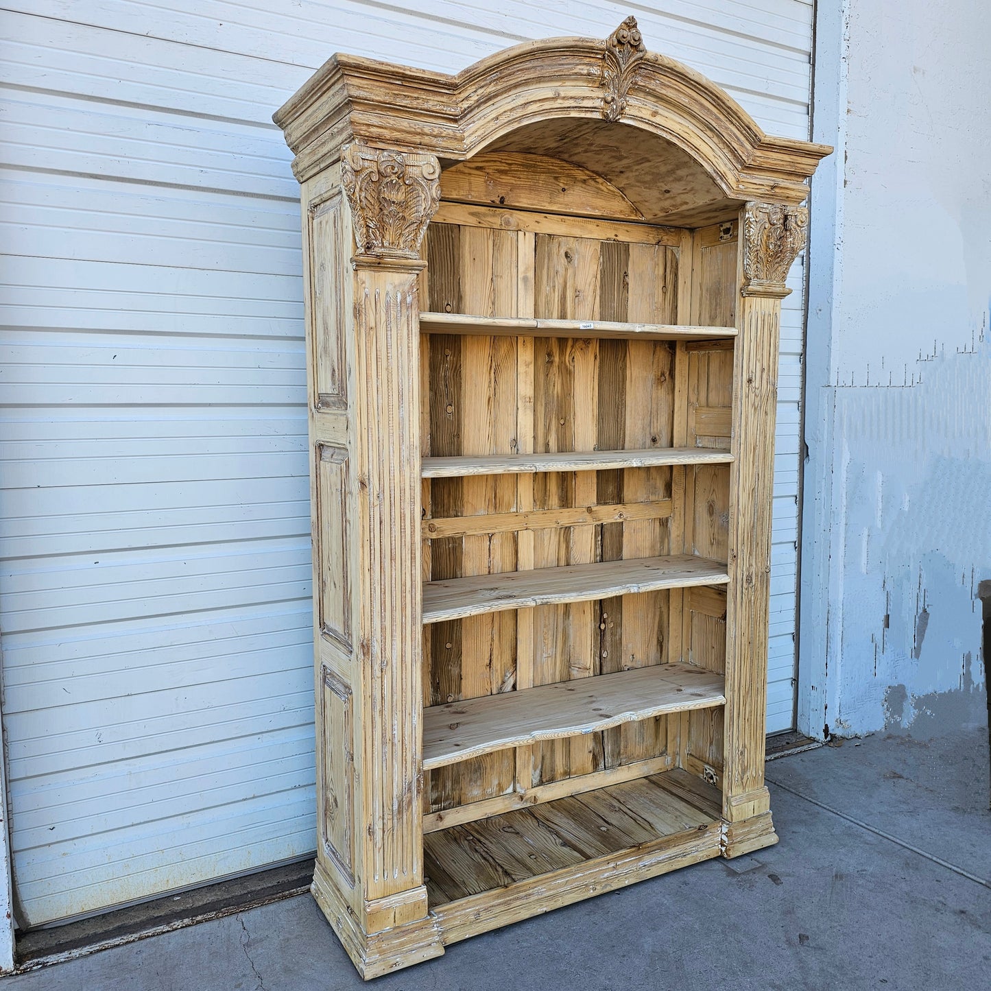 Stripped French Pine Display Cabinet/Bookcase