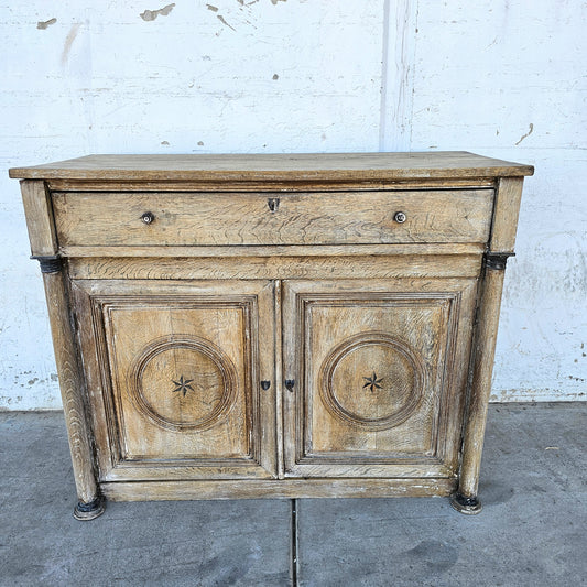 French Stripped Antique Sideboard Cabinet