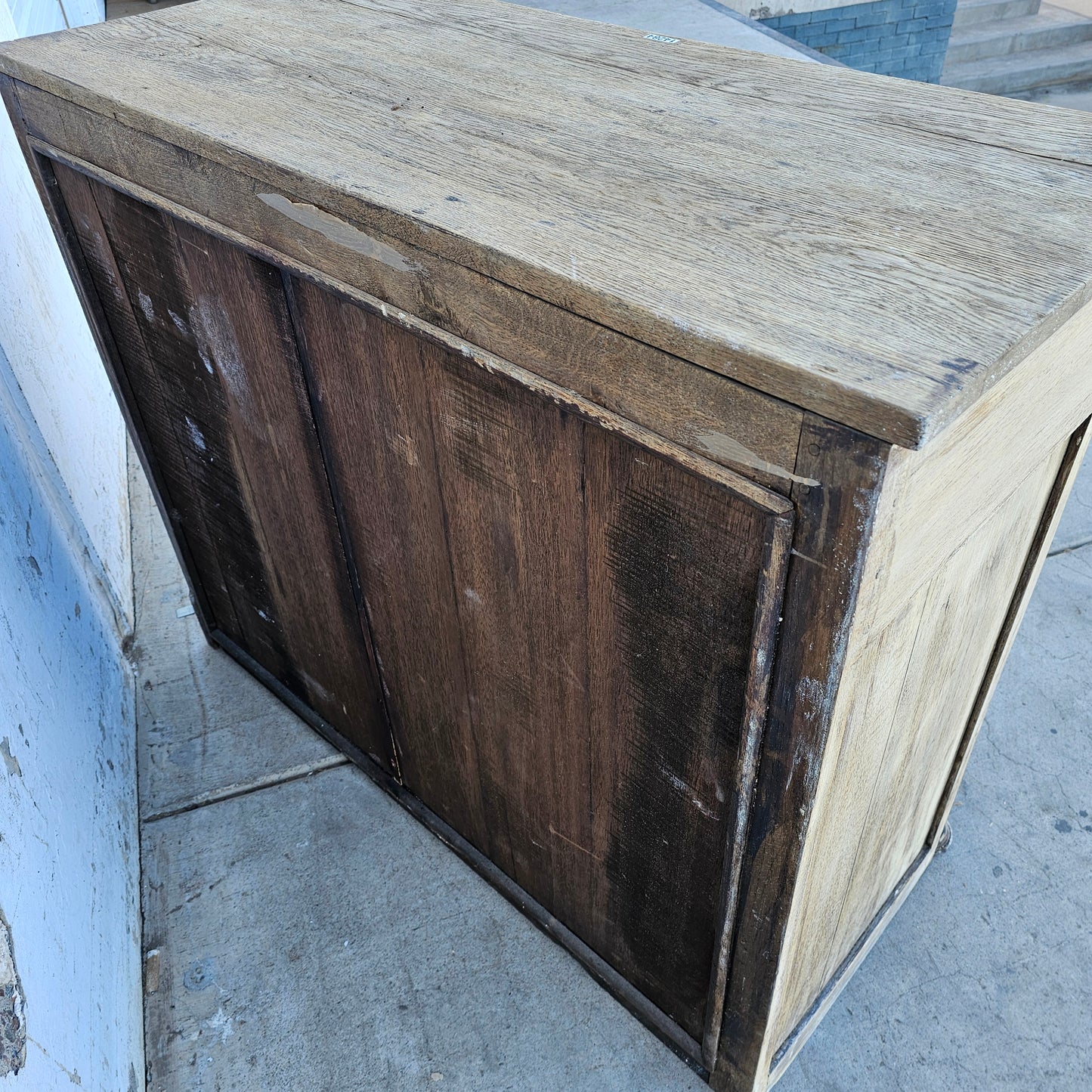 French Stripped Antique Sideboard Cabinet