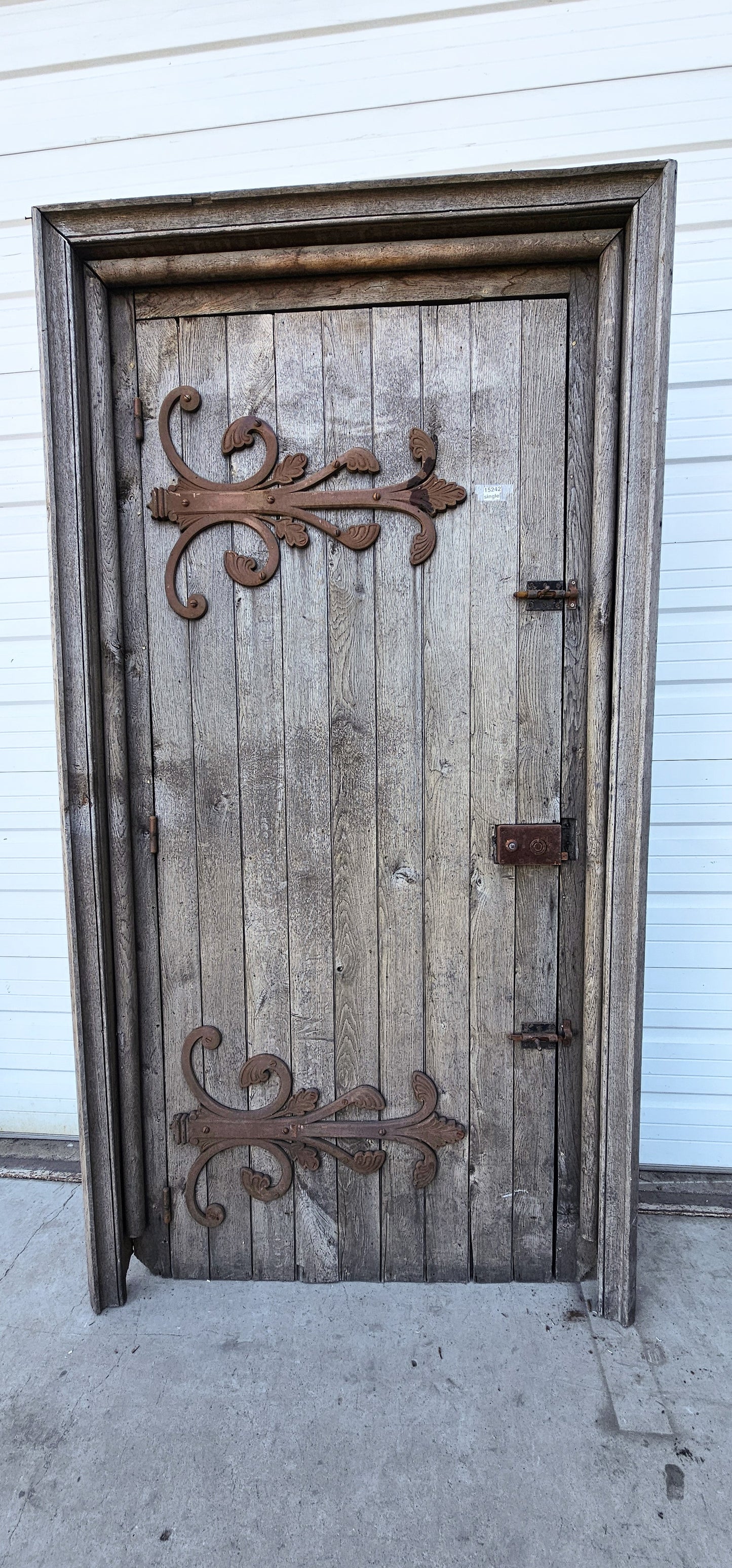 Antique French Wine Cellar Door in Frame