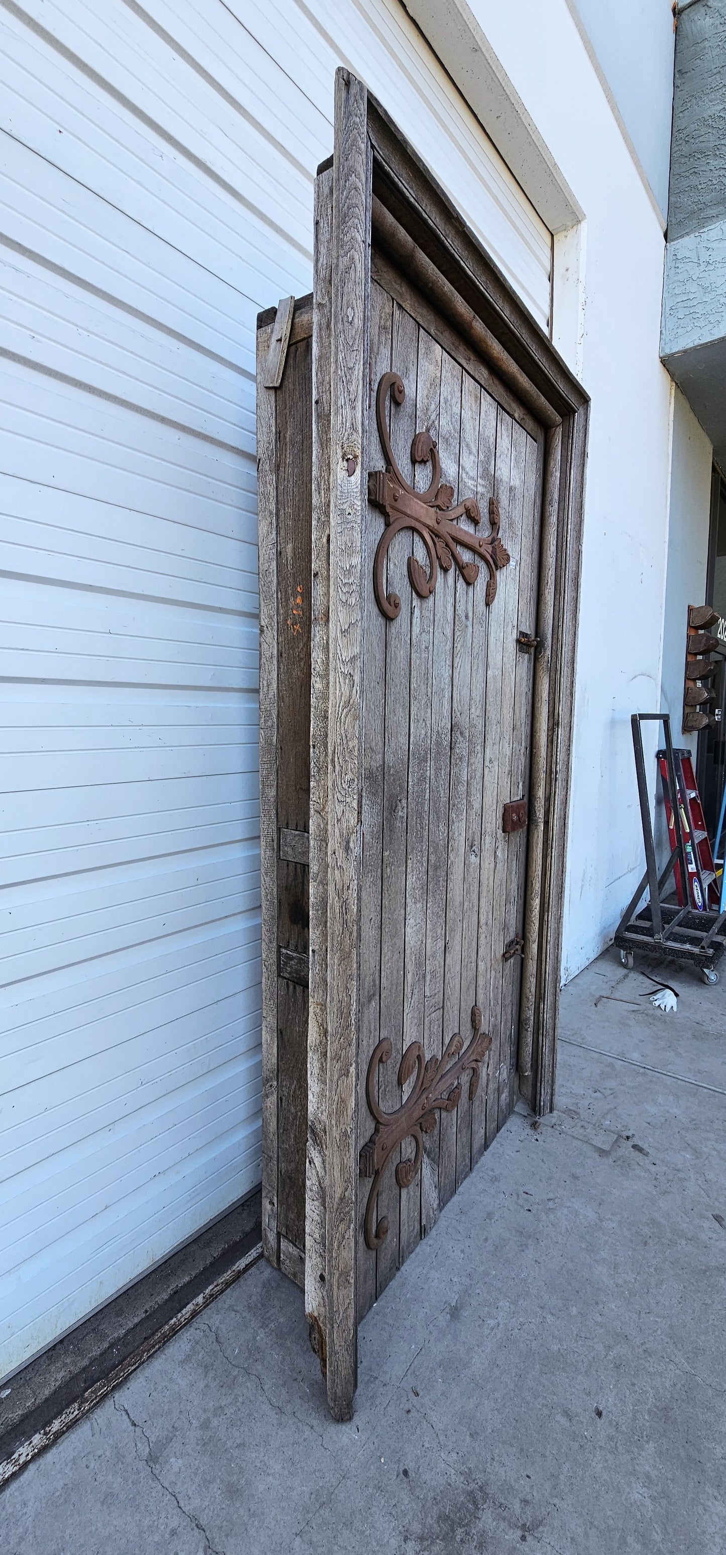 Antique French Wine Cellar Door in Frame