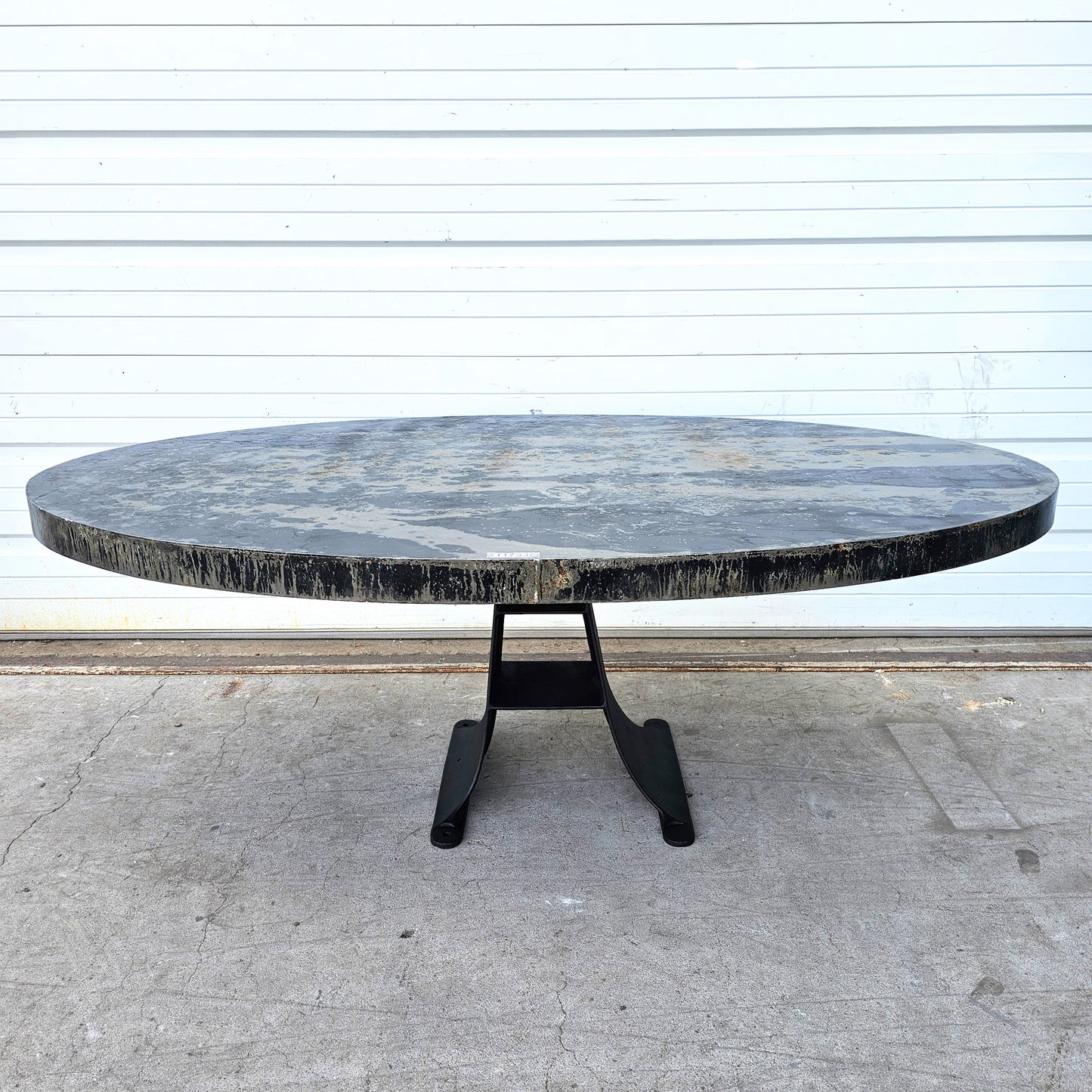 Industrial Oval Zinc Top Coffee Table