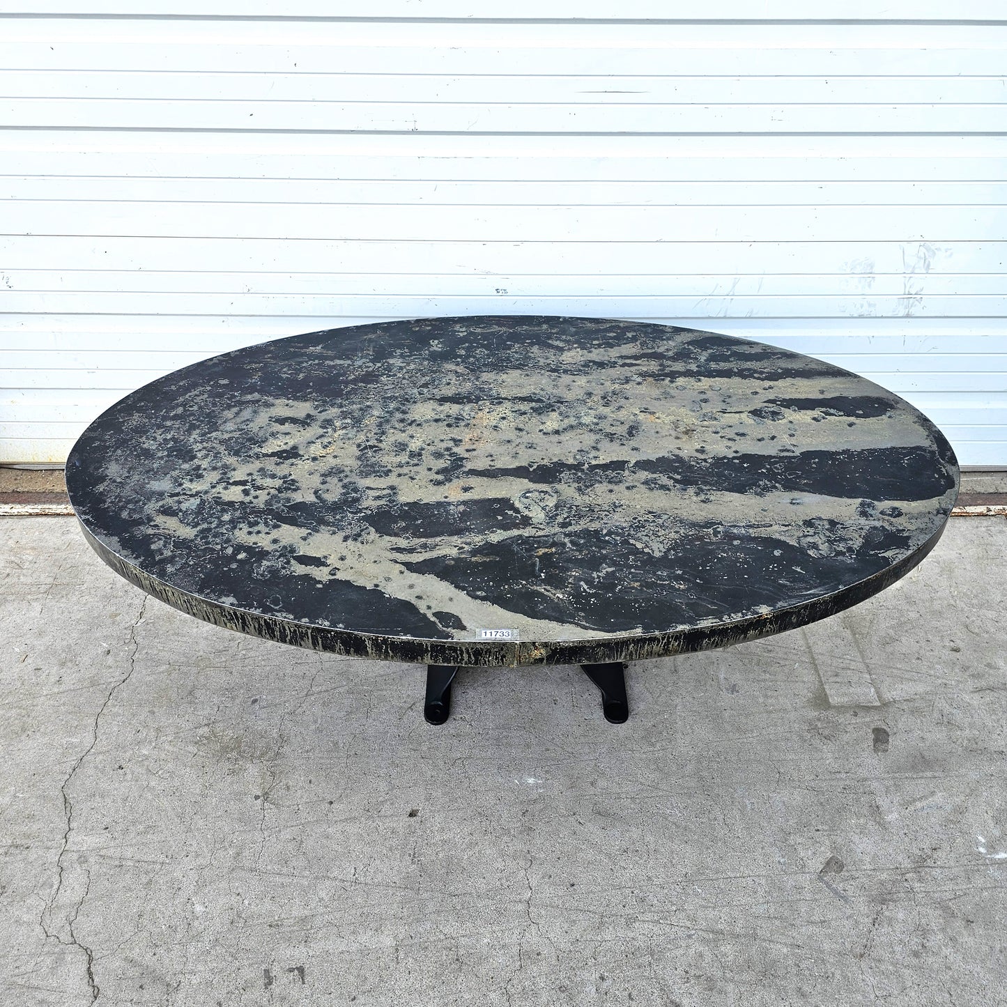 Industrial Oval Zinc Top Coffee Table