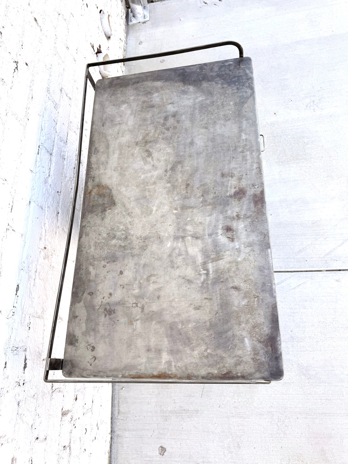Vintage Industrial Metal Four-Drawer Factory Desk
