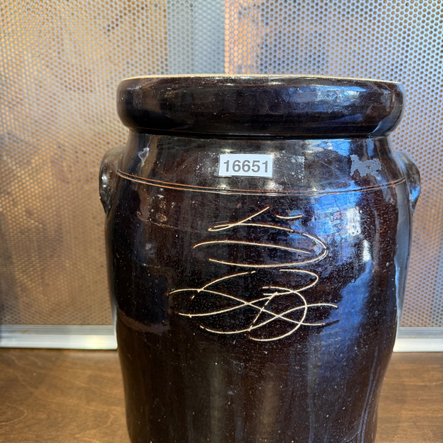 5 Gallon Vintage Brown Pickling Crock
