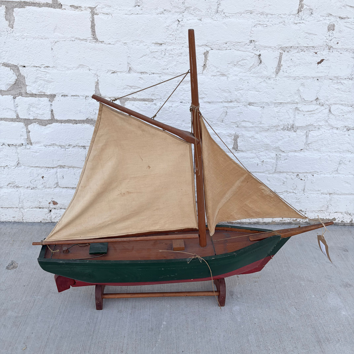 Handmade Pond Boat on Stand