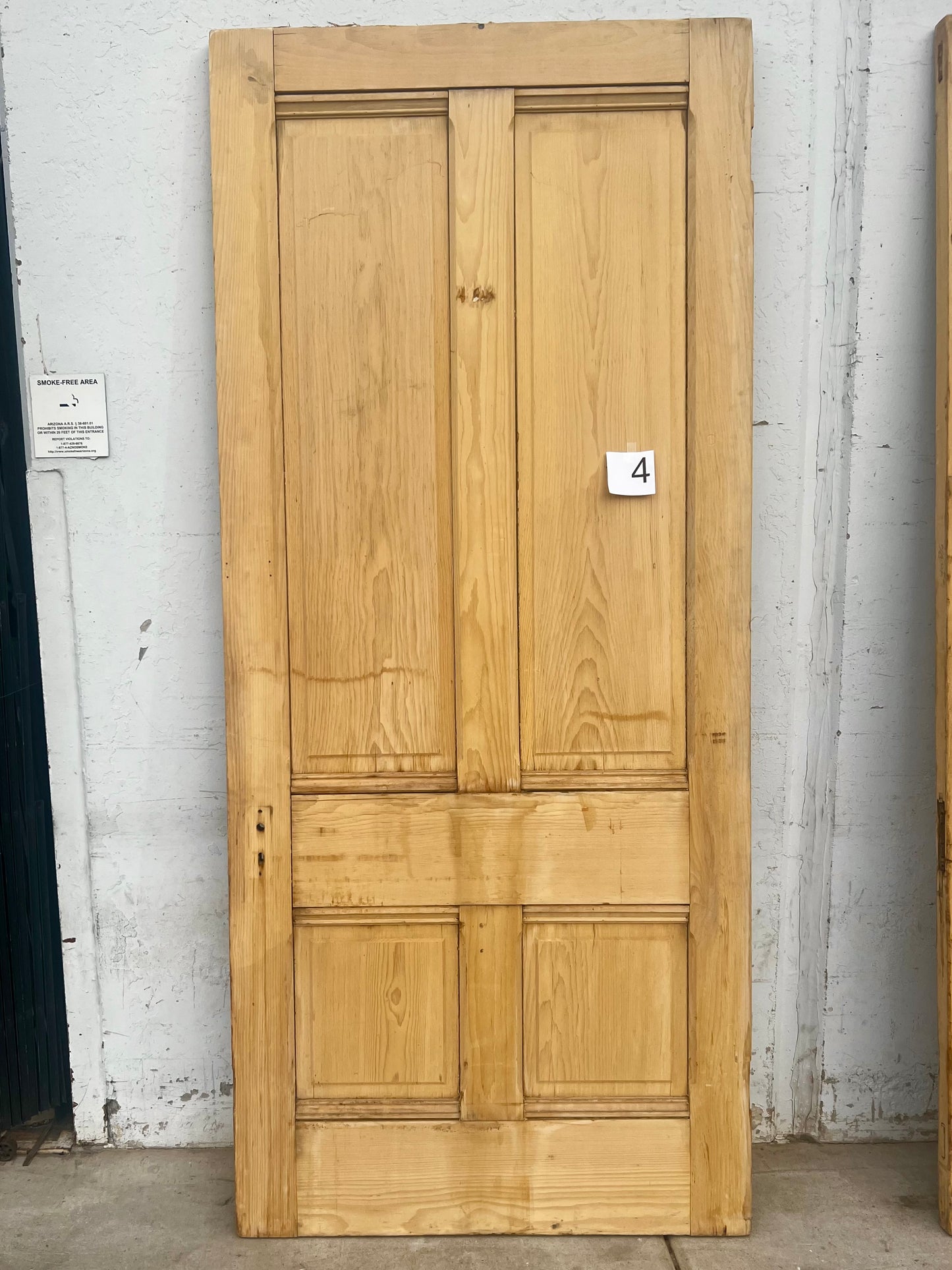 Antique Single 4 Panel Wooden Door