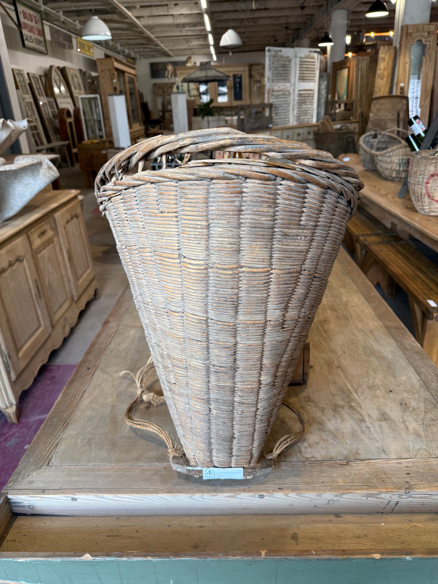 French Wicker Grape Gathering Hod/Basket