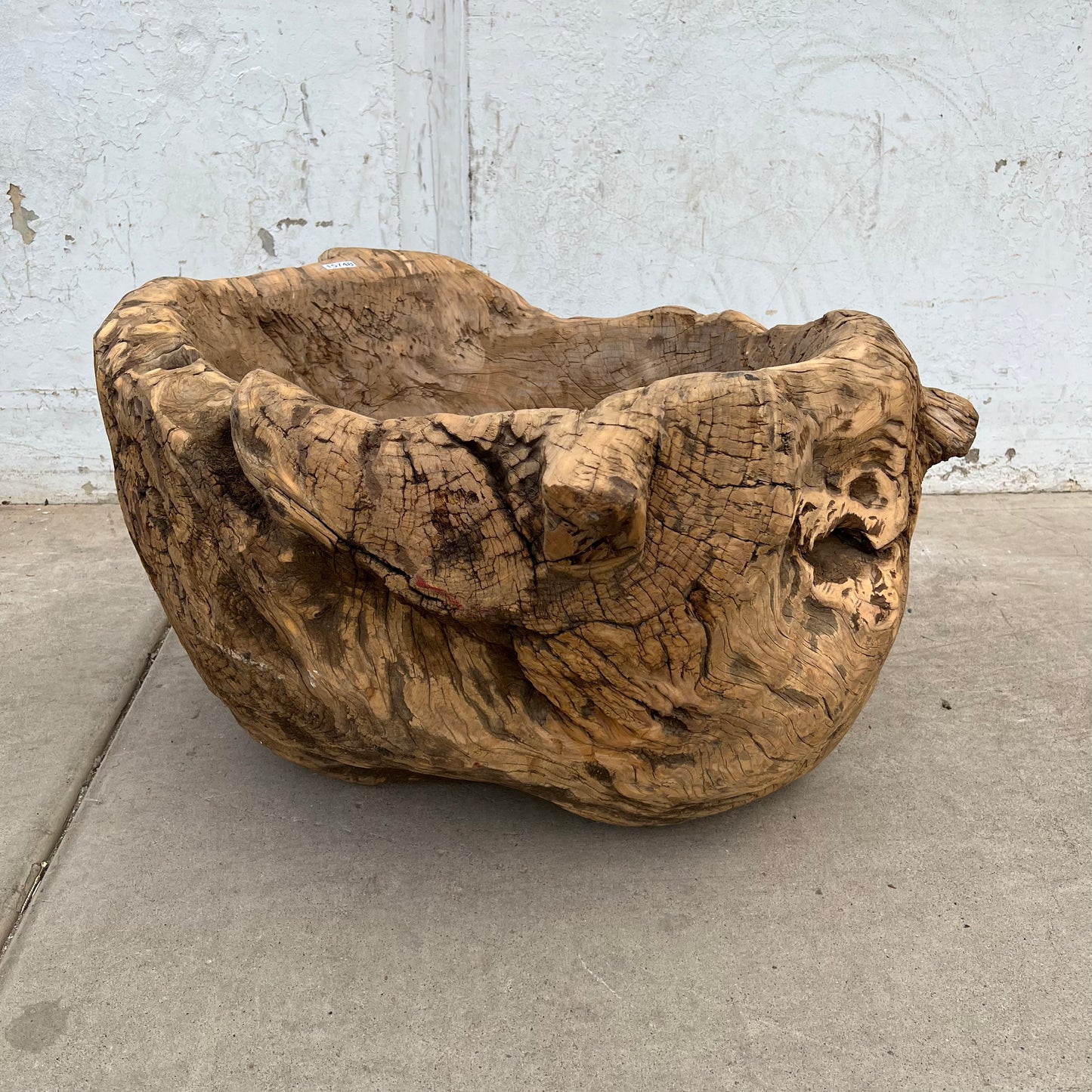 XXL Carved Wood Bowl/Planter