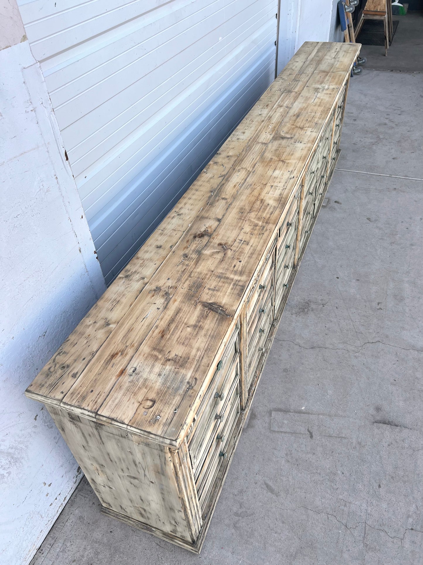 19th C. French 30 Drawer Apothecary Counter