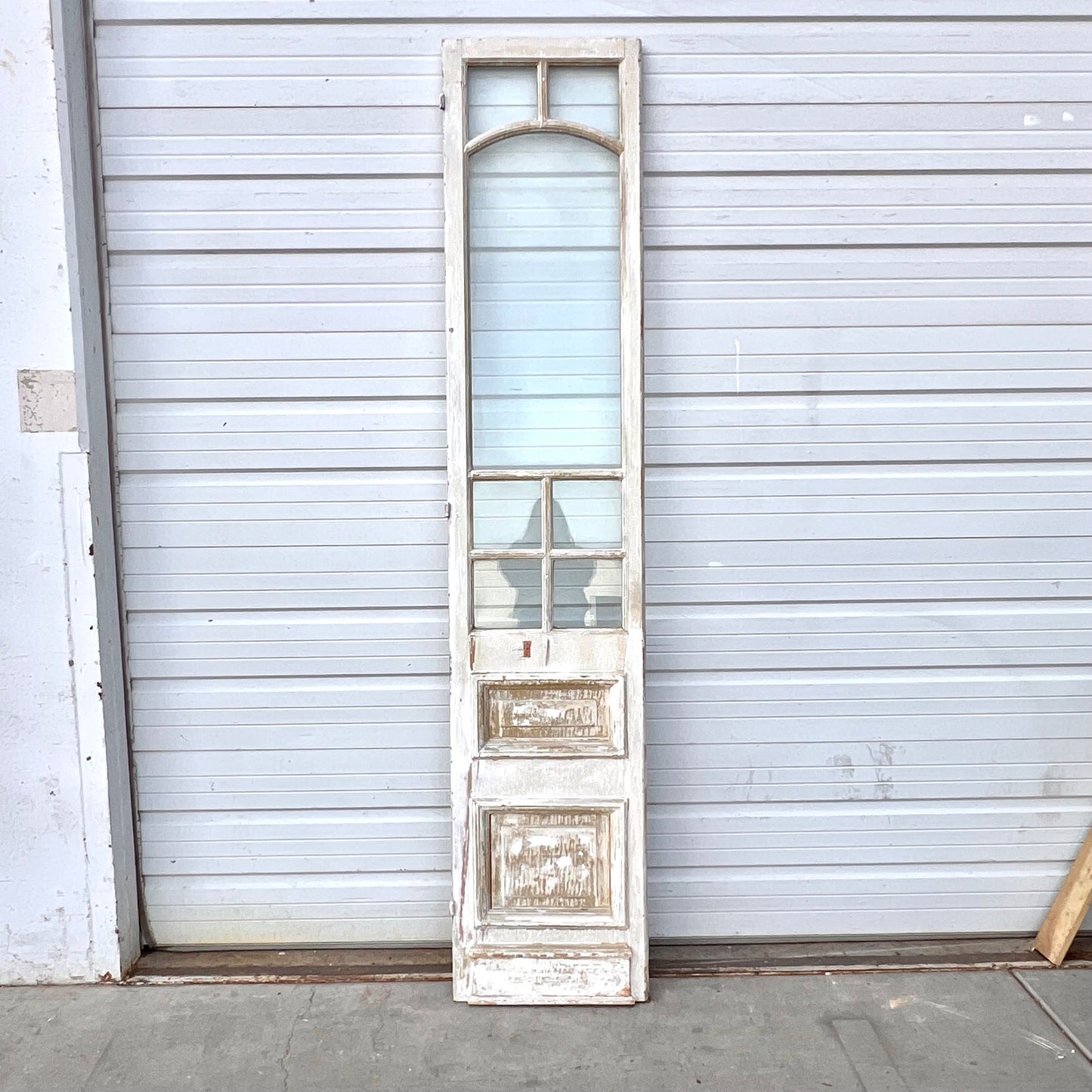 Single 2 Panel 7 Lite Washed Wood French Antique Door