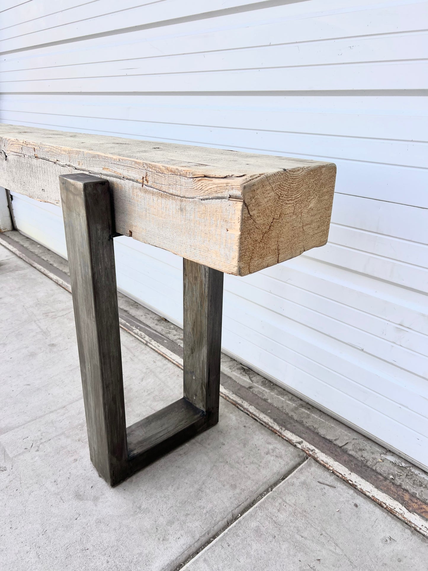 Repurposed Barn Beam Console Table