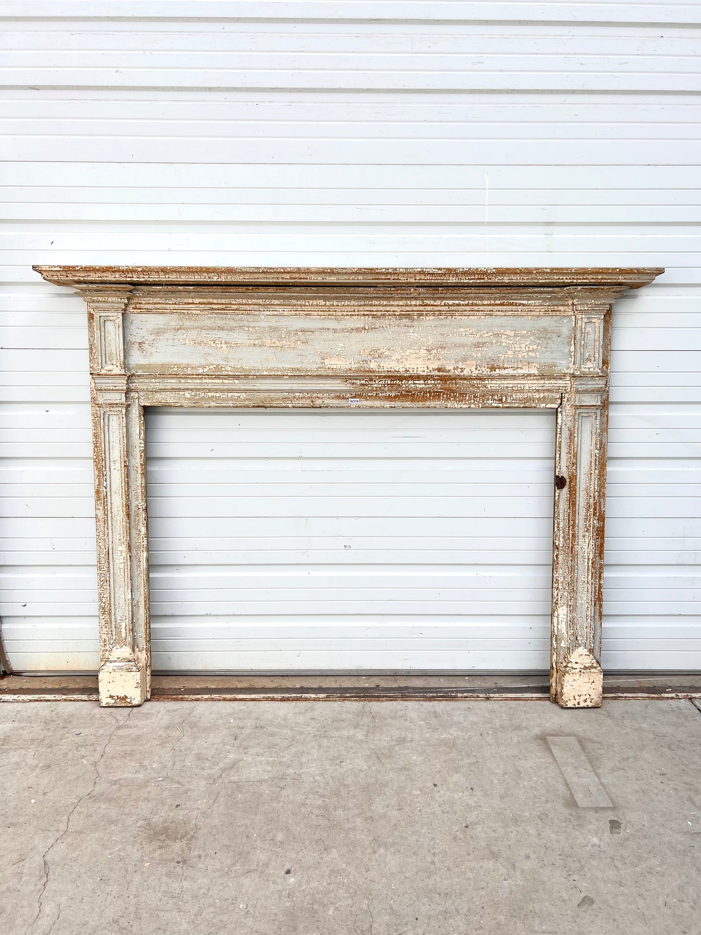 Early Wooden Painted Fireplace Mantle