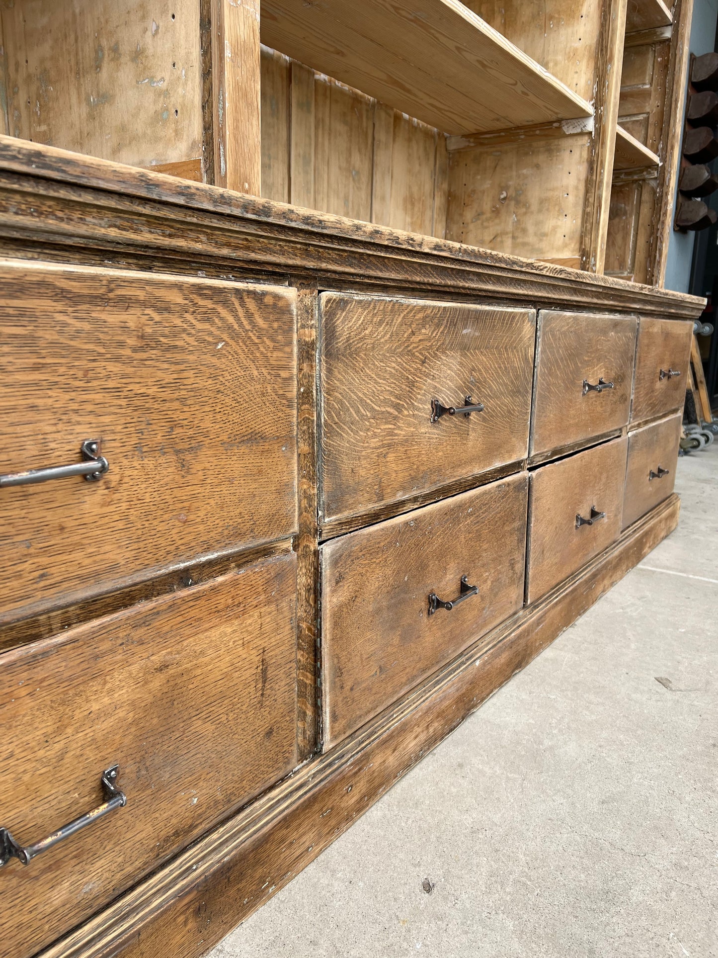 Two Piece, 10-Drawer Store Display Cabinet