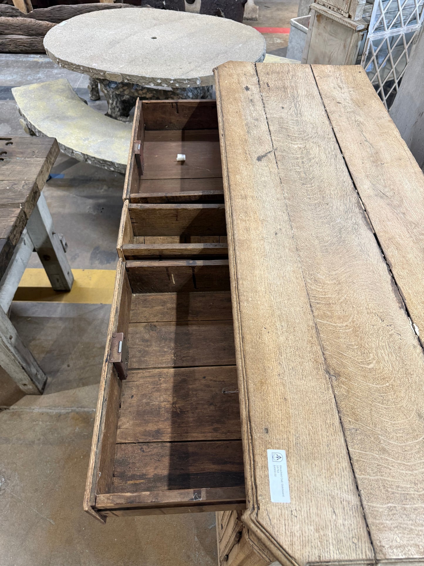 French Bleached Oak Sideboard