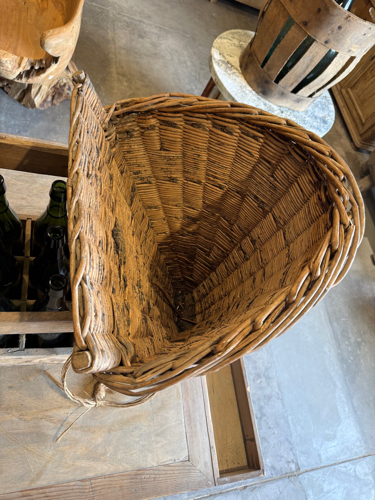 French Wicker Grape Gathering Hod/Basket