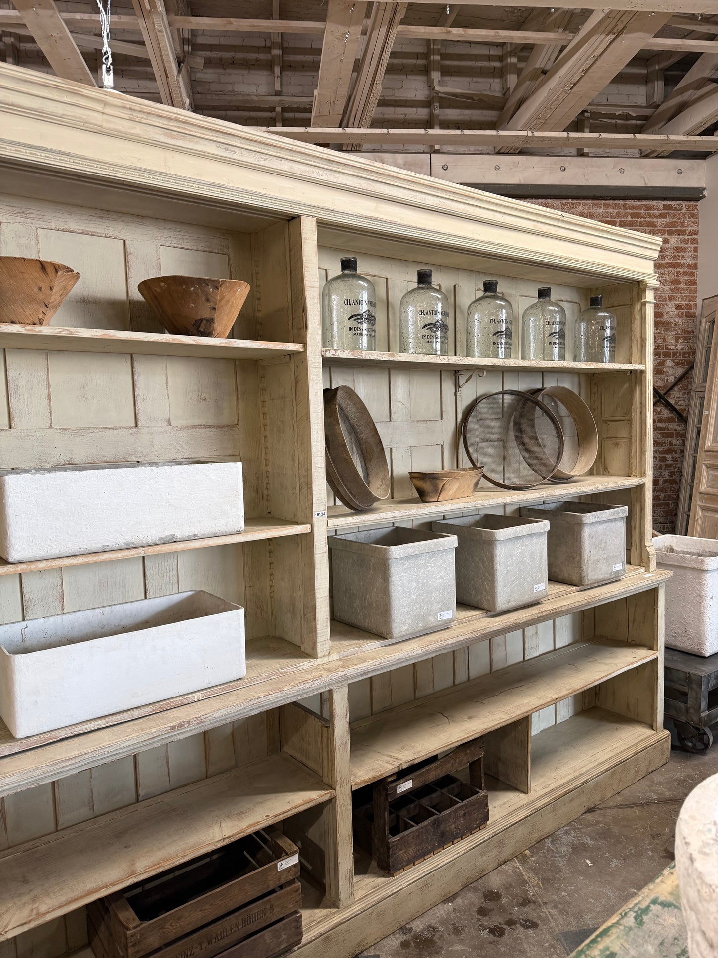 Painted 2-Piece Store Display Cabinet