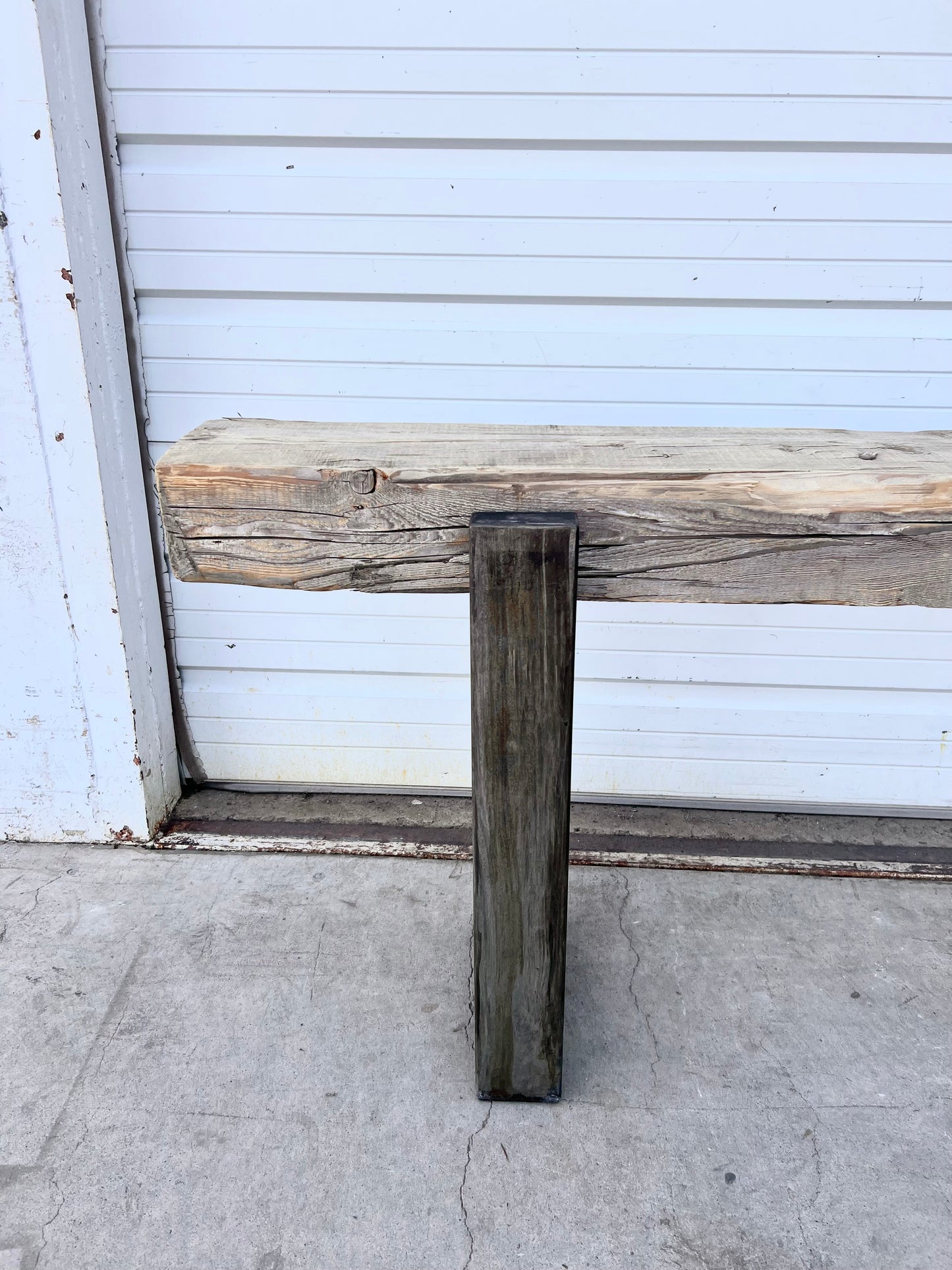 Repurposed Barn Beam Console Table