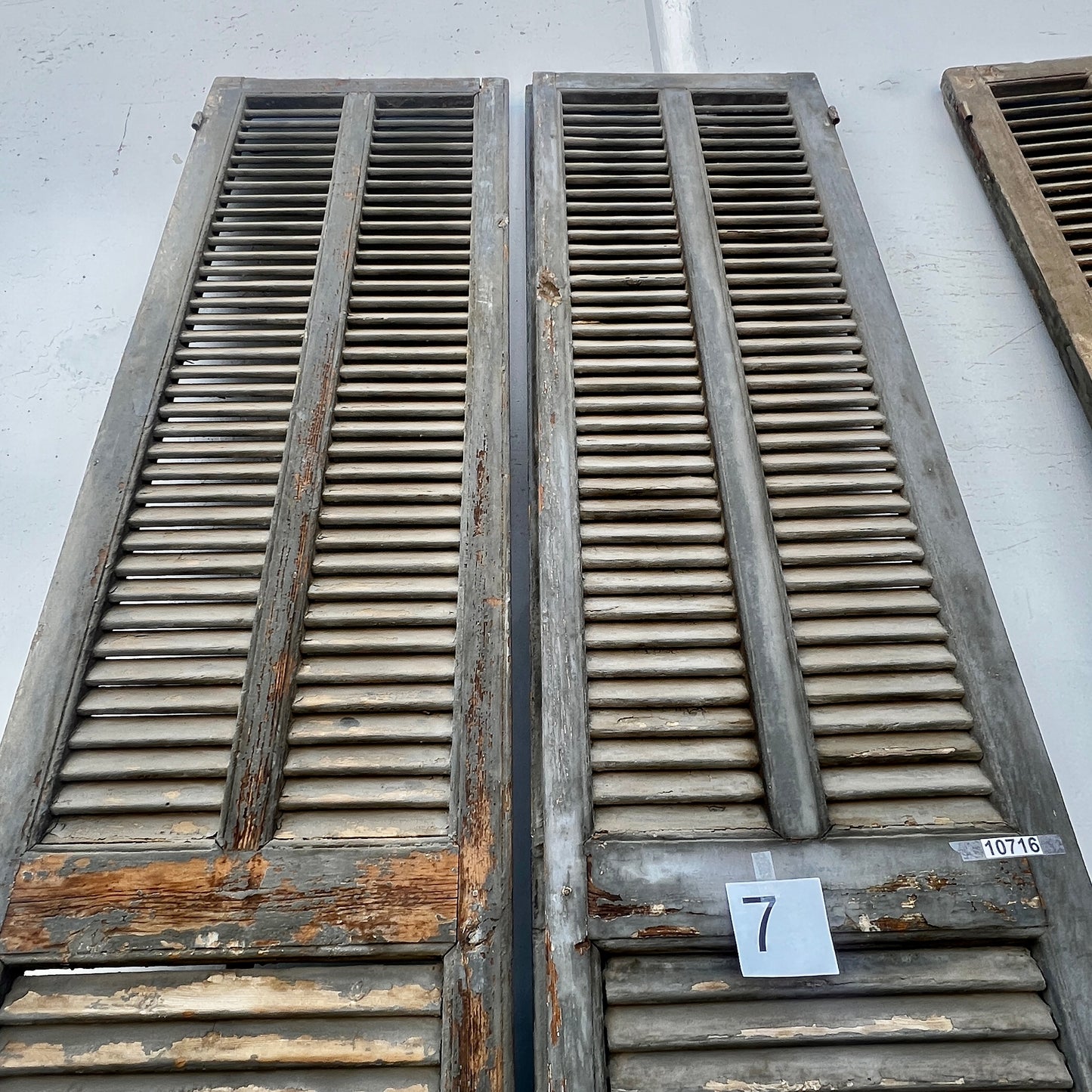 Pair of Tall French Wood Shutters