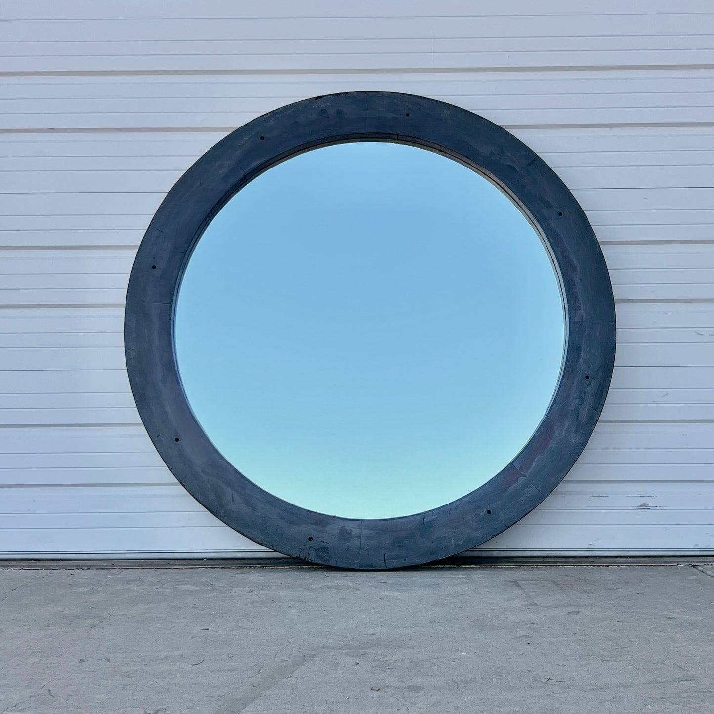 Repurposed  Round Foundry Mold Mirror