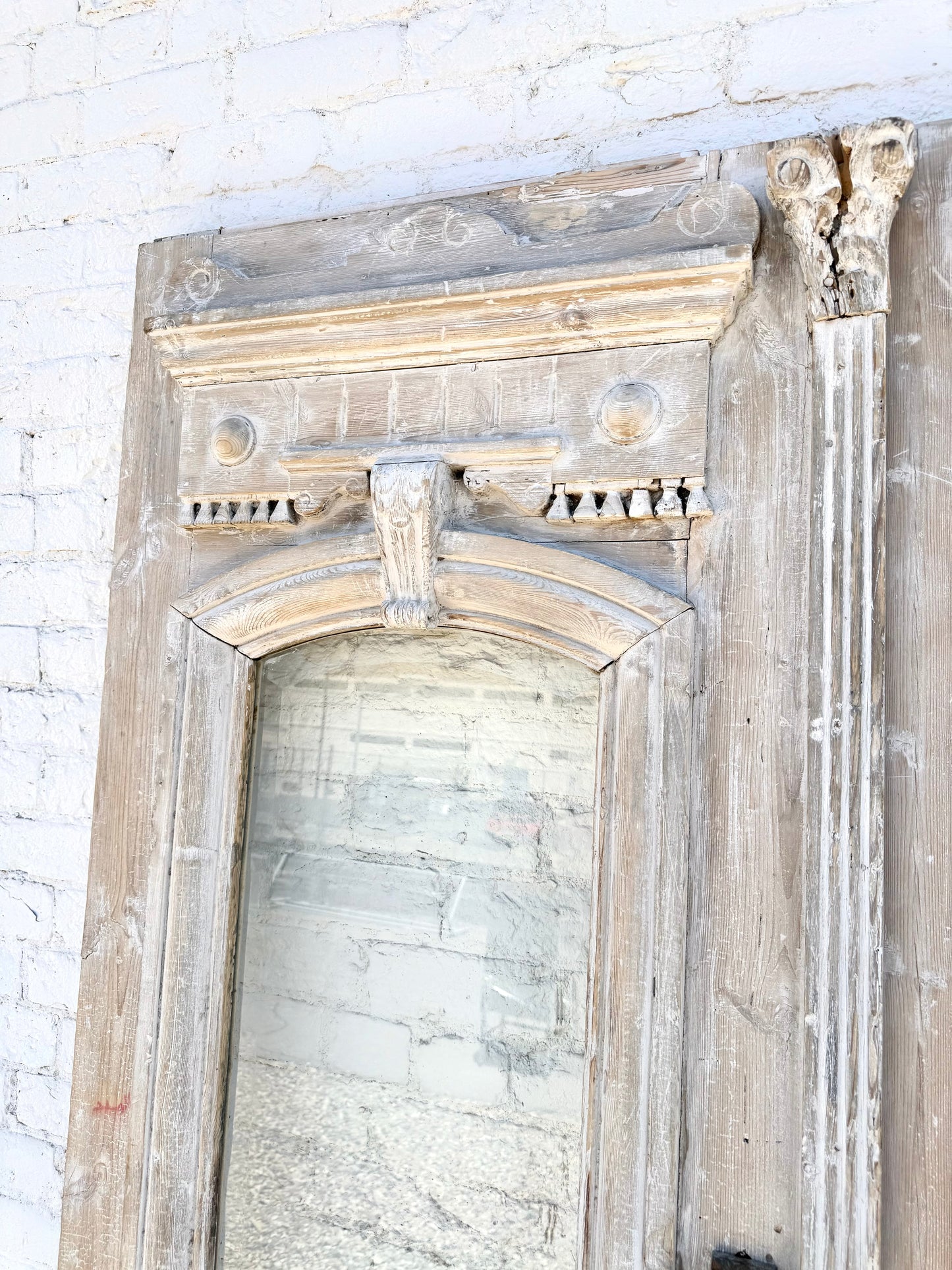 Pair of Washed French Carved Entrance Doors