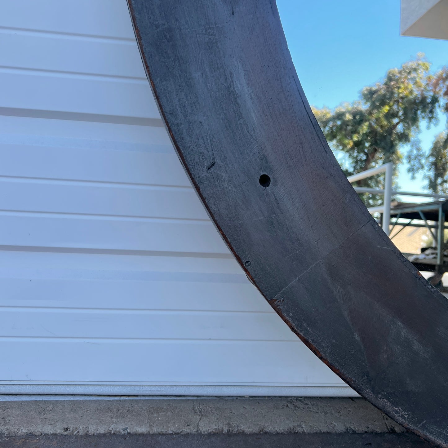 Repurposed  Round Foundry Mold Mirror