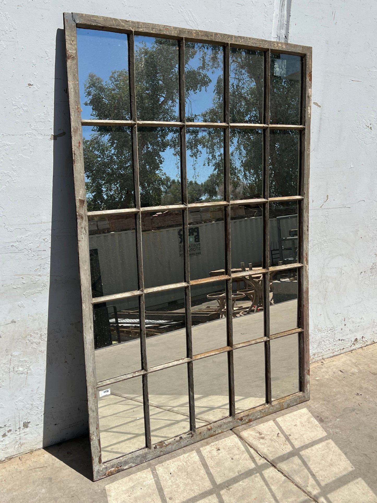 Iron Factory Window Mirror w/25 Panes