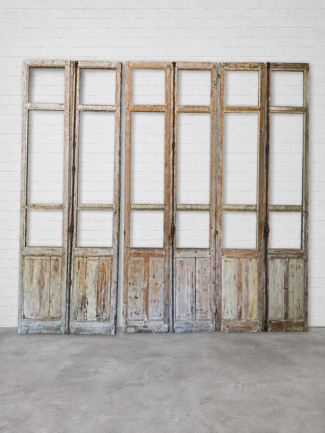 Set of 6 French Doors Together on Stand